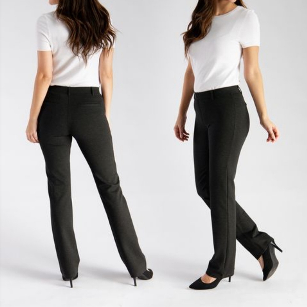 BETABRAND Straight-Leg Classic Dress Pant Yoga Pants Charcoal S Petite